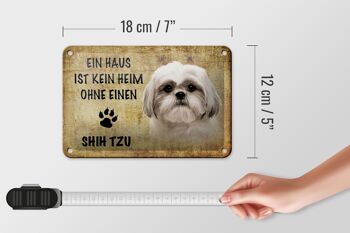 Panneau en étain disant 18x12cm, décoration cadeau pour chien Shih Tzu 5