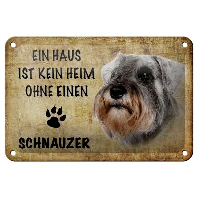 Cartel de chapa con texto "Perro Schnauzer 18x12cm" sin decoración del hogar