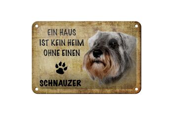 Plaque en étain disant 18x12cm Chien Schnauzer sans décoration d'intérieur 1