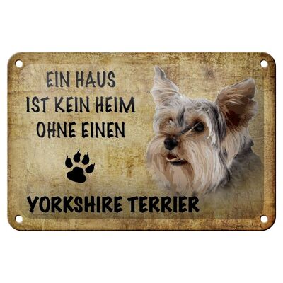 Targa in latta con scritta 18x12 cm decorazione cane Yorkshire Terrier