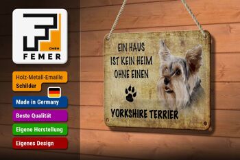 Panneau en étain disant 18x12cm, décoration de chien Yorkshire Terrier 3