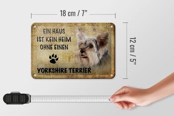 Panneau en étain disant 18x12cm, décoration de chien Yorkshire Terrier 5