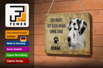 Panneau en étain disant 18x12cm, décoration cadeau pour chien Dogue Allemand 3