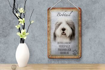 Panneau en étain avec inscription « Bobtail dog », décoration cadeau ludique, 12x18cm 4