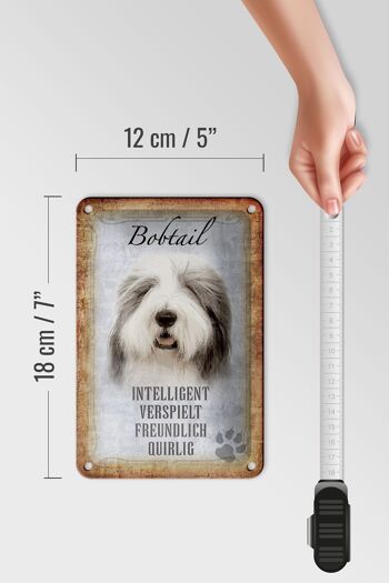 Panneau en étain avec inscription « Bobtail dog », décoration cadeau ludique, 12x18cm 5