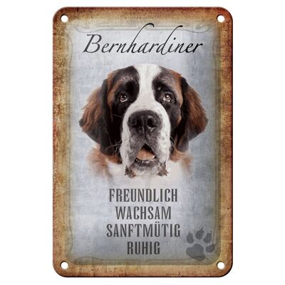 Tin sign saying 12x18cm St. Bernard dog gift decoration