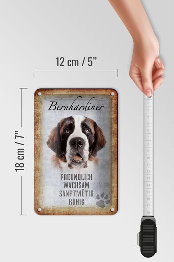 Panneau en étain avec inscription en forme de chien Saint-Bernard, 12x18cm, décoration cadeau 5