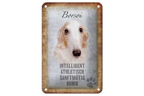 Blechschild Spruch 12x18cm Borsoi Hund athletisch Geschenk Dekoration
