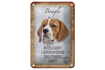 Panneau en étain disant 12x18cm, décoration cadeau pour chien Beagle 1