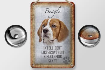Panneau en étain disant 12x18cm, décoration cadeau pour chien Beagle 2