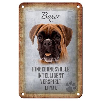 Cartel de chapa con texto en inglés "Bóxer dog" de 12x18 cm, decoración de regalo inteligente