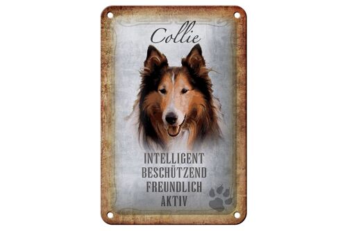 Blechschild Spruch 12x18cm Collie Hund freundlich Geschenk Dekoration