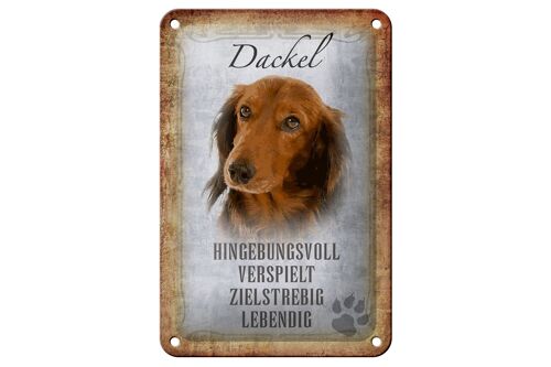 Blechschild Spruch 12x18cm Dackel Hund lebendig Geschenk Dekoration