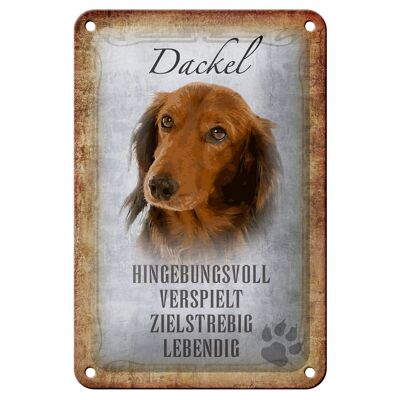 Blechschild Spruch 12x18cm Dackel Hund lebendig Geschenk Dekoration