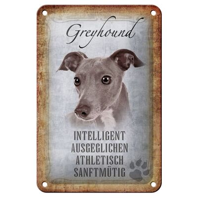 Panneau en étain disant 12x18cm, décoration cadeau pour chien Greyhound