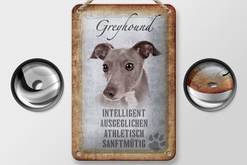 Panneau en étain disant 12x18cm, décoration cadeau pour chien Greyhound 2