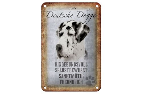 Blechschild Spruch 12x18cm Deutsche Dogge Hund Geschenk Dekoration