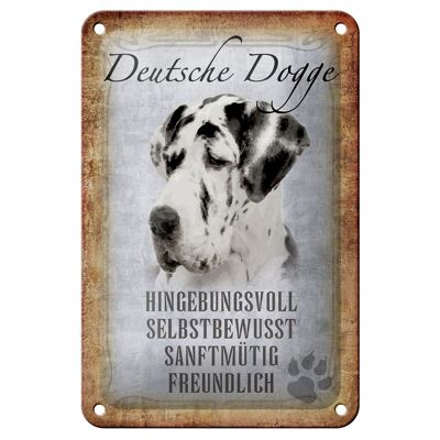 Letrero de chapa que dice 12x18cm Decoración de regalo de perro gran danés