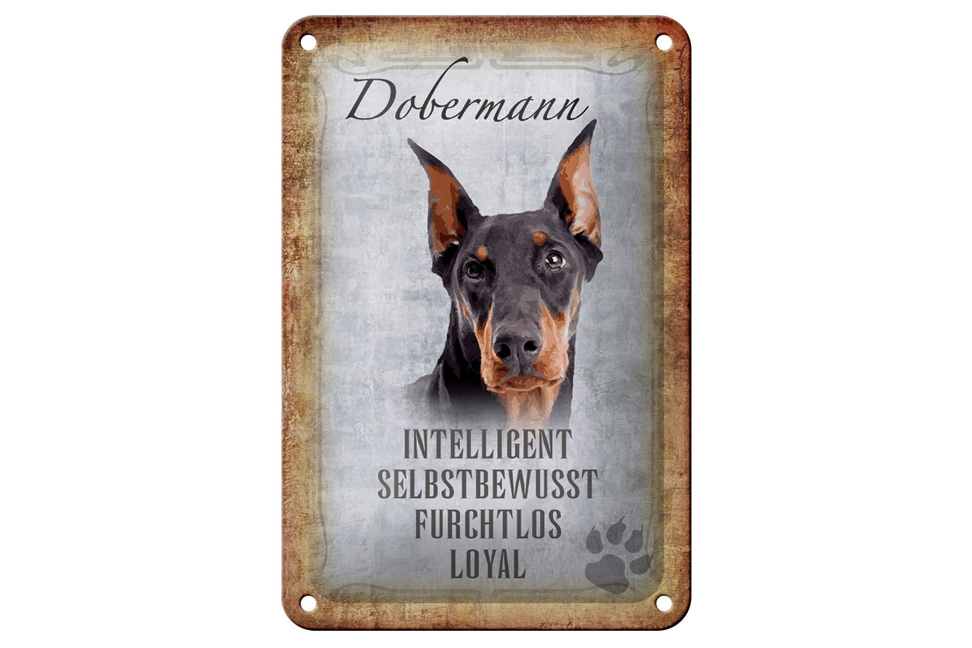 Letrero de chapa que dice 12x18cm Doberman dog decoración de regalo leal