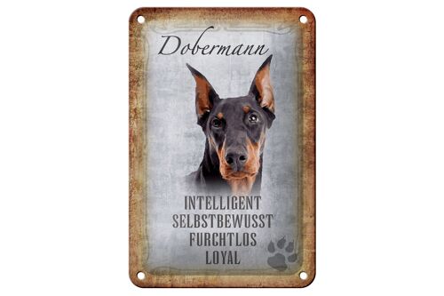 Blechschild Spruch 12x18cm Dobermann Hund loyal Geschenk Dekoration
