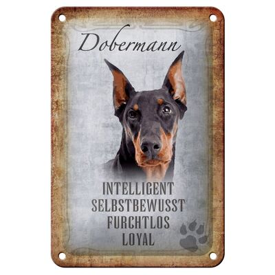 Targa in metallo con scritta 12x18 cm, decorazione regalo fedele al cane Doberman