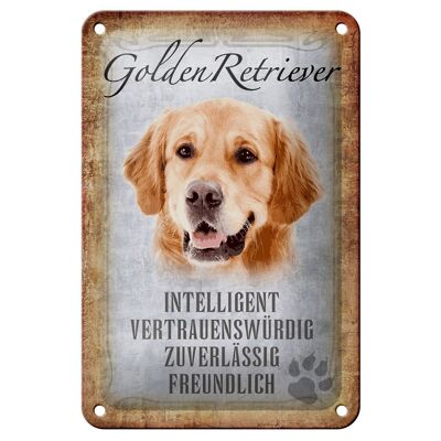 Targa in latta con scritta 12x18 cm decorazione regalo cane Golden Retriever