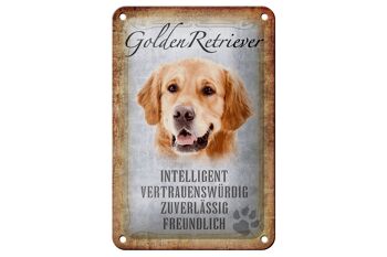 Panneau en étain disant 12x18cm, décoration cadeau pour chien Golden Retriever 1