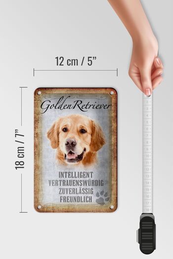 Panneau en étain disant 12x18cm, décoration cadeau pour chien Golden Retriever 5