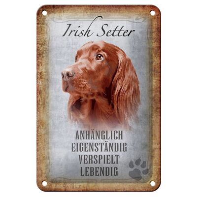 Letrero de chapa que dice decoración de regalo de perro Setter irlandés de 12x18 cm