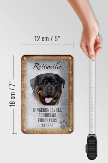 Panneau en étain disant 12x18cm, décoration cadeau pour chien Rottweiler 5