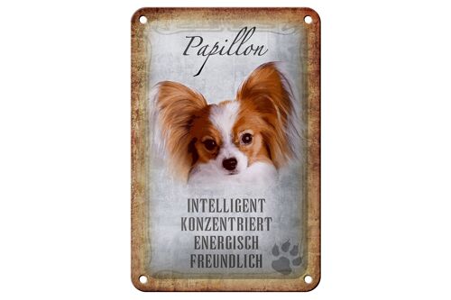 Blechschild Spruch 12x18cm Papillon Hund Geschenk Dekoration