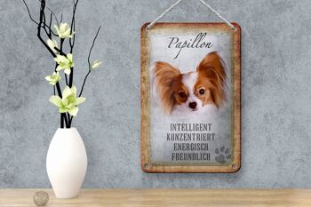 Panneau en étain disant 12x18cm, décoration cadeau pour chien Papillon 4