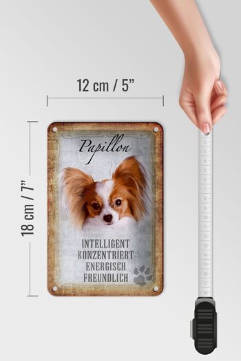 Panneau en étain disant 12x18cm, décoration cadeau pour chien Papillon 5