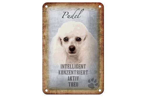 Blechschild Spruch 12x18cm Pudel Hund aktiv Geschenk Dekoration