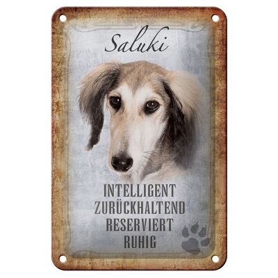 Blechschild Spruch 12x18cm Saluki Hund ruhig Geschenk Dekoration