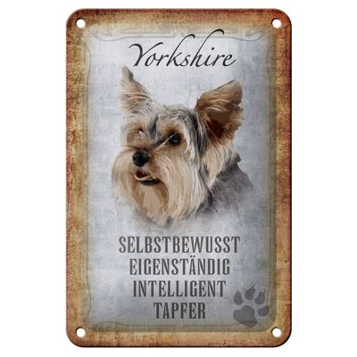 Panneau en étain disant 12x18cm, décoration cadeau pour chien du Yorkshire