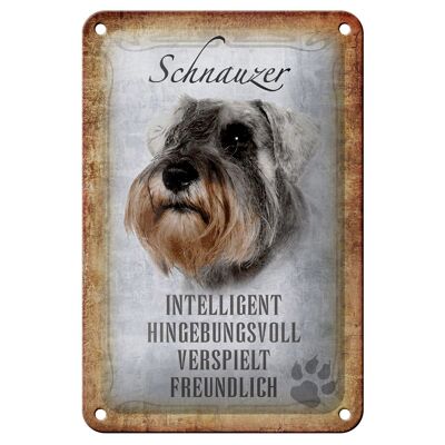 Cartel de chapa que dice decoración de regalo de perro Schnauzer de 12x18 cm
