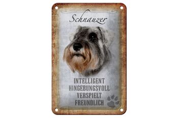 Panneau en étain disant 12x18cm, décoration cadeau pour chien Schnauzer 1