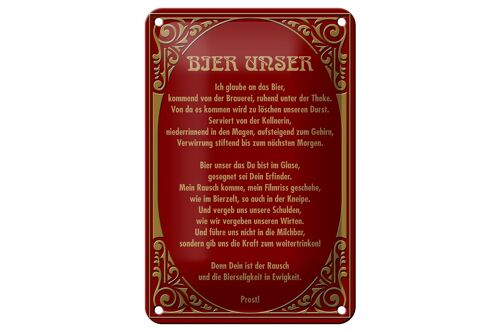 Blechschild Alkohol 12x18cm Prost Bier unser Geschenk Dekoration