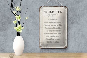 Panneau en étain indiquant les règles des toilettes, 12x18cm, décoration cadeau pour la maison 4