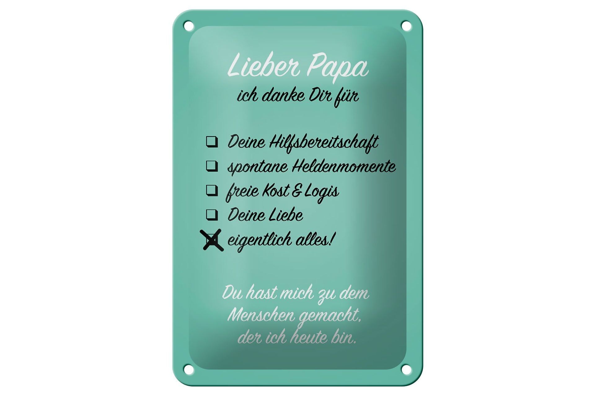 Letrero de chapa que dice 12x18cm Querido papá, decoración de regalo de agradecimiento.