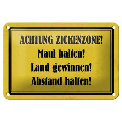 Tin sign notice 18x12cm Attention bitch zone gift decoration