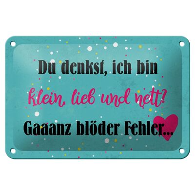 Blechschild Spruch 18x12cm du denkst ich bin klein lieb Dekoration