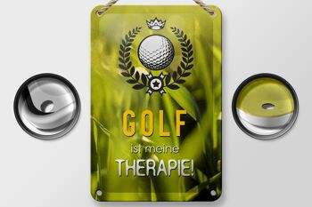 Panneau en étain disant « Golf is my thérapie », 12x18cm, décoration cadeau 2