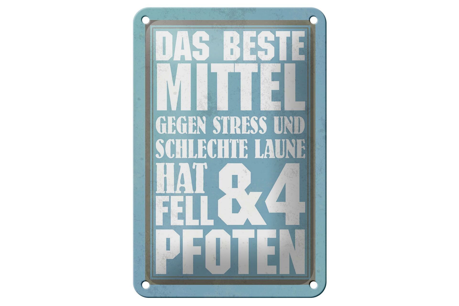 Targa in metallo 12x18 cm con scritta "Il miglior rimedio per la decorazione antistress".