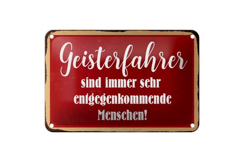 Blechschild Spruch 18x12cm Geisterfahrer sind Menschen Dekoration