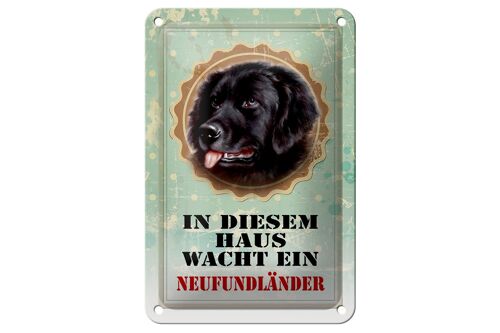 Blechschild Hund 12x18cm diesem Haus wacht Neufundländer Dekoration