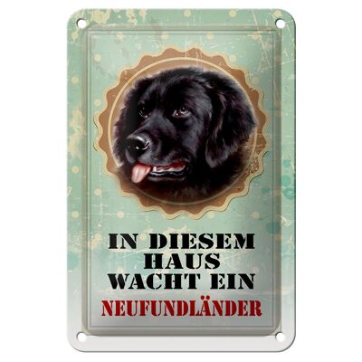 Blechschild Hund 12x18cm diesem Haus wacht Neufundländer Dekoration