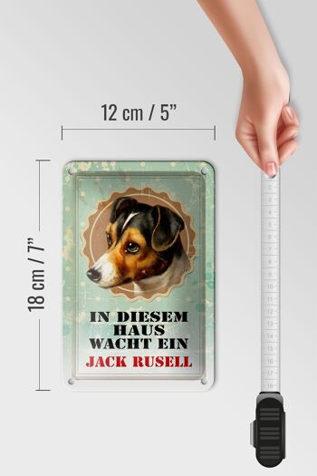 Plaque en tôle chien 12x18cm dans cette maison, décoration Jack Russel 5
