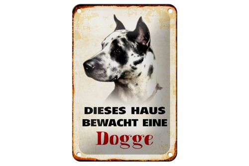 Blechschild Hund 12x18cm dieses Haus bewacht eine Dogge Dekoration